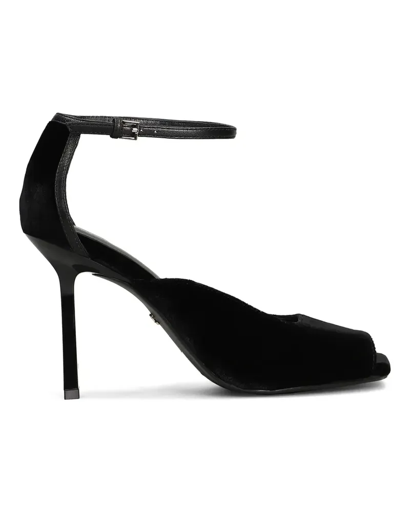 Lola Cruz Qelina Sandalen aus Samt 90mm - Schwarz Schwarz