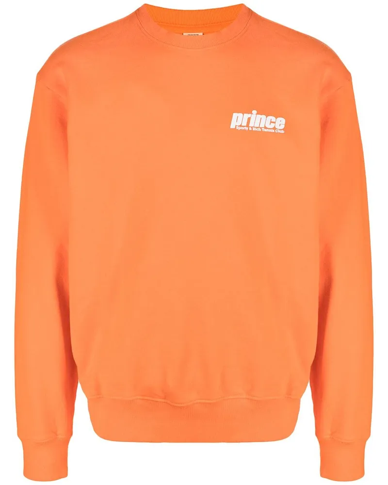 SPORTY & RICH x Prince Sweatshirt mit Logo-Print Orange