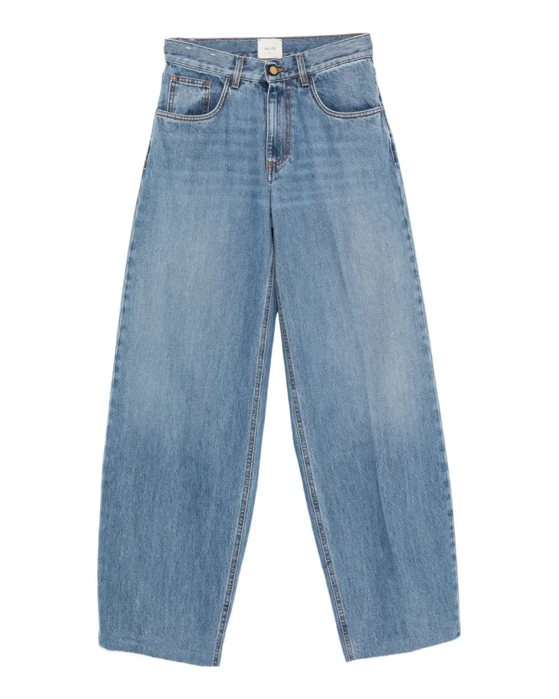 ALYSI Ausgeblichene Wide-Leg-Jeans - Blau Blau