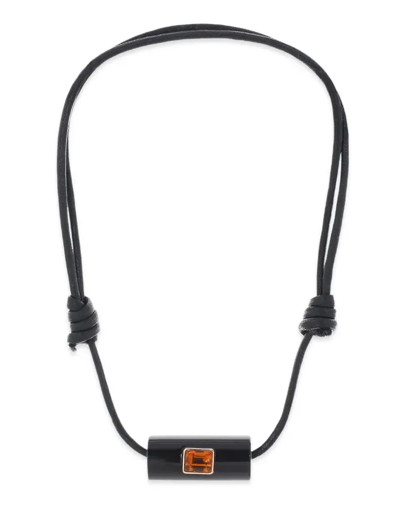 DEZSO Halskette mit Zitrin-Anhänger - Schwarz Schwarz