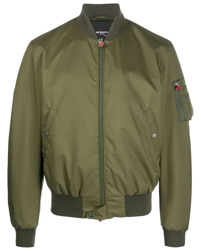 Kiton Bomberjacke mit Reißverschluss - Grün Grün
