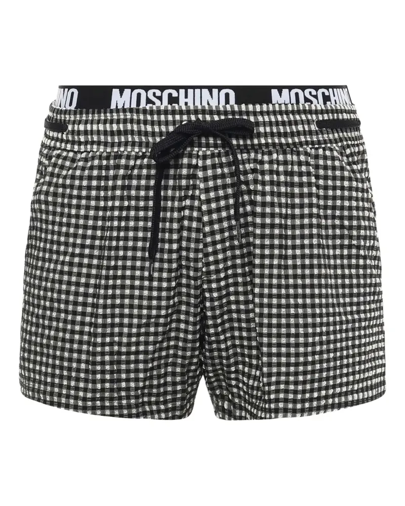 Moschino Badeshorts mit Vichy-Karo - Schwarz Schwarz