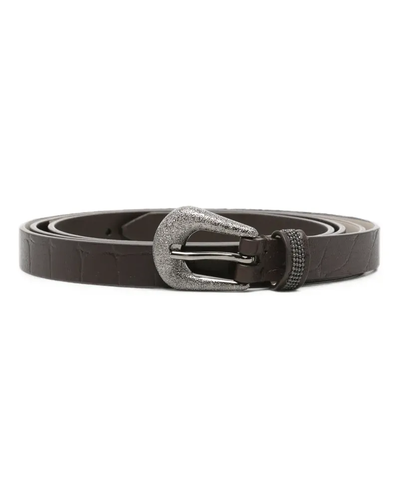 Brunello Cucinelli Gürtel mit Kroko-Effekt - Braun Braun