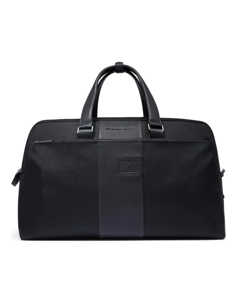 Piquadro Reisetasche mit Logo-Schild - Schwarz Schwarz
