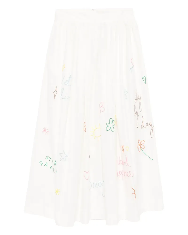 Mira Mikati Rock mit Kritzel-Stickerei - Nude Nude