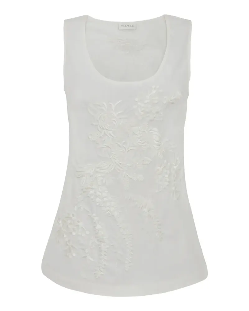 P.A.R.O.S.H. Bluse mit Blumenstickerei - Weiß Weiß
