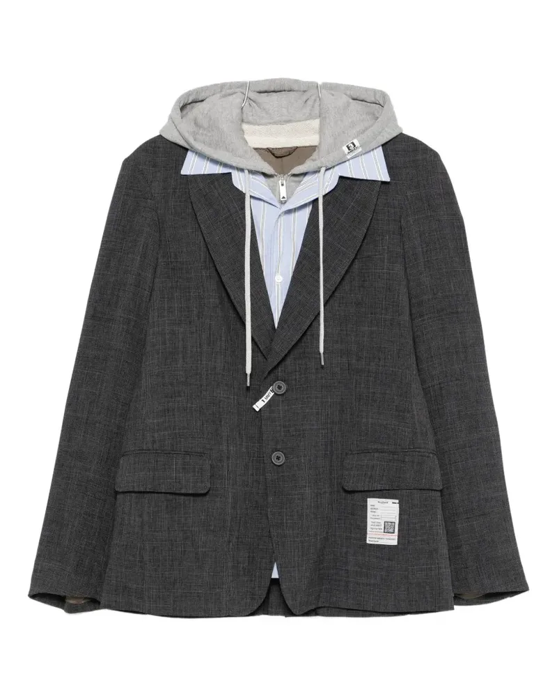 MIHARAYASUHIRO layered hooded blazer - Grau Grau