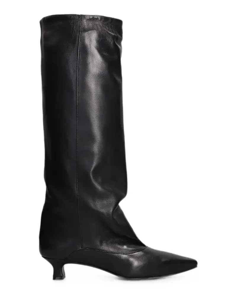 The Seller High-Knee-Stiefel mit spitzer Kappe - Schwarz Schwarz