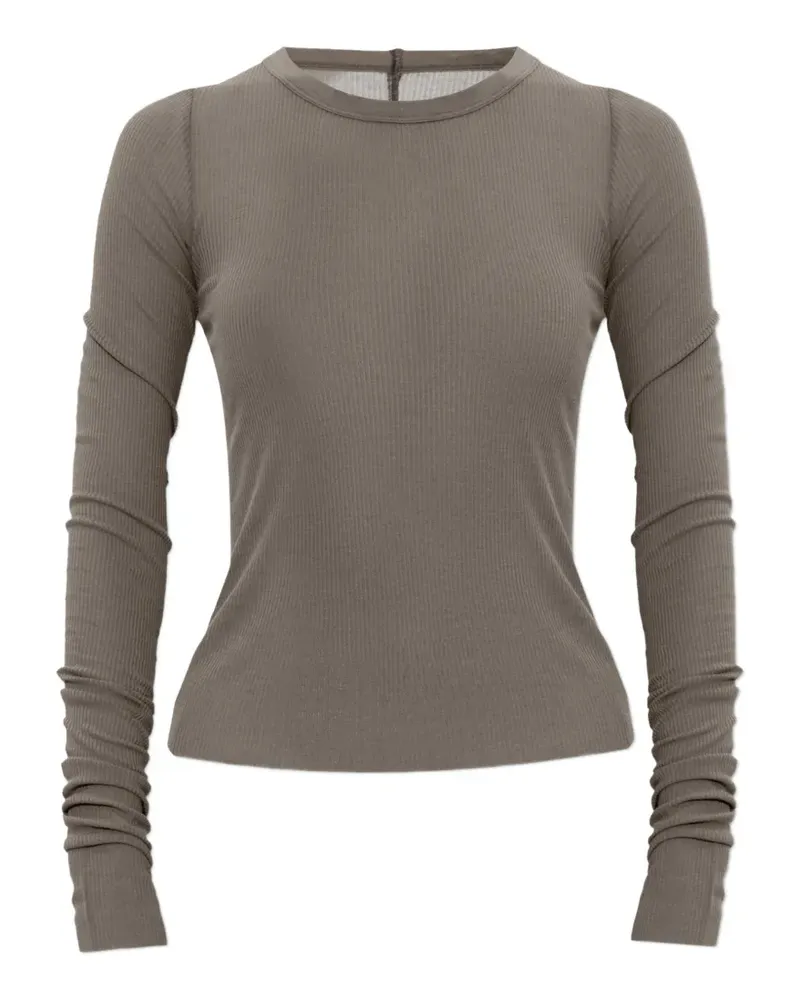 Rick Owens ribbed-knit long-sleeve T-shirt - Grau Grau