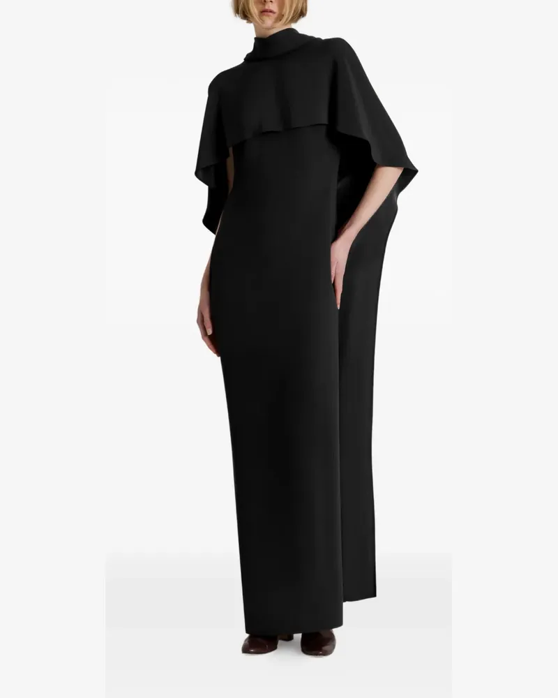Alberta Ferretti Rückenfreies Maxikleid mit Cape-Overlay - Schwarz Schwarz