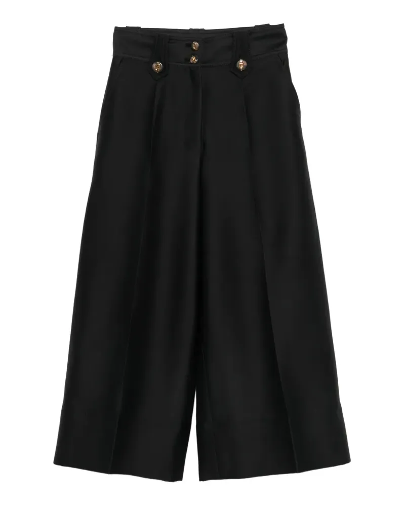 Zimmermann Valiant Culotte Cropped-Hose mit Knöpfen - Schwarz Schwarz