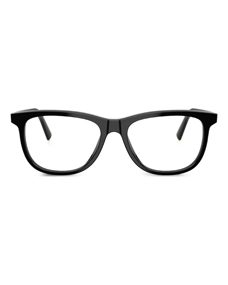 Miu Miu Eckige Brille mit Logo-Schild - Schwarz Schwarz