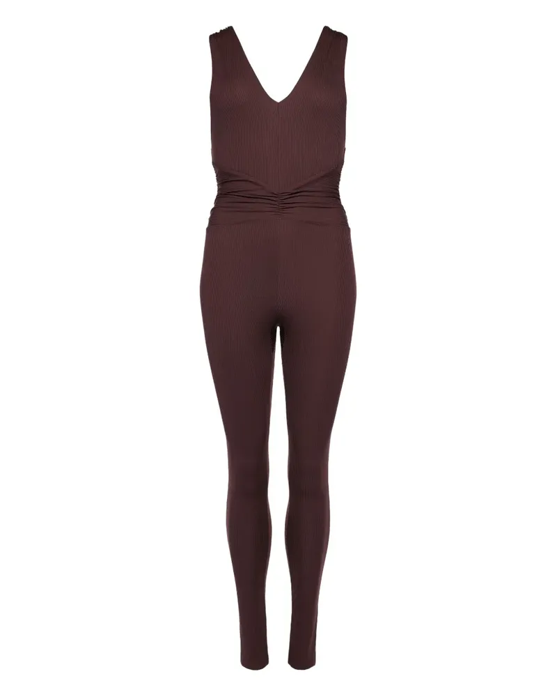 Eres Gerippter Hope Jumpsuit mit überkreuzten Trägern - Braun Braun