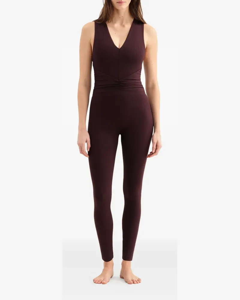 Eres Gerippter Hope Jumpsuit mit überkreuzten Trägern - Braun Braun