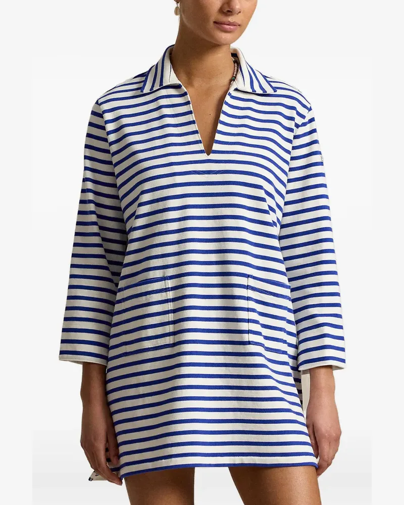 Ralph Lauren striped-pattern mini dress - Blau Blau