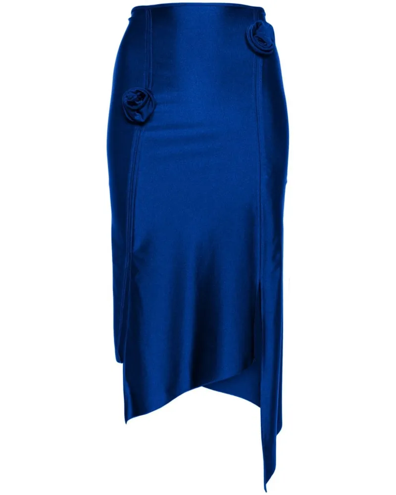 COPERNI Asymmetrischer Midirock mit Blumenapplikation - Blau Blau