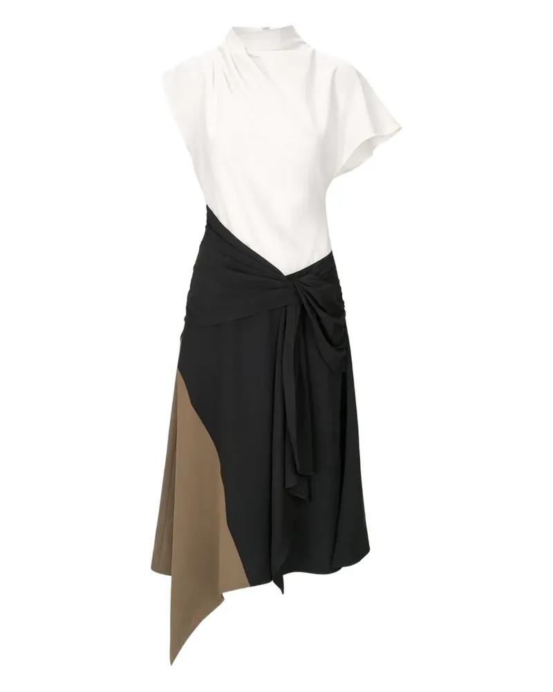 STAUD Asymmetrisches Davina Kleid - Weiß Weiß