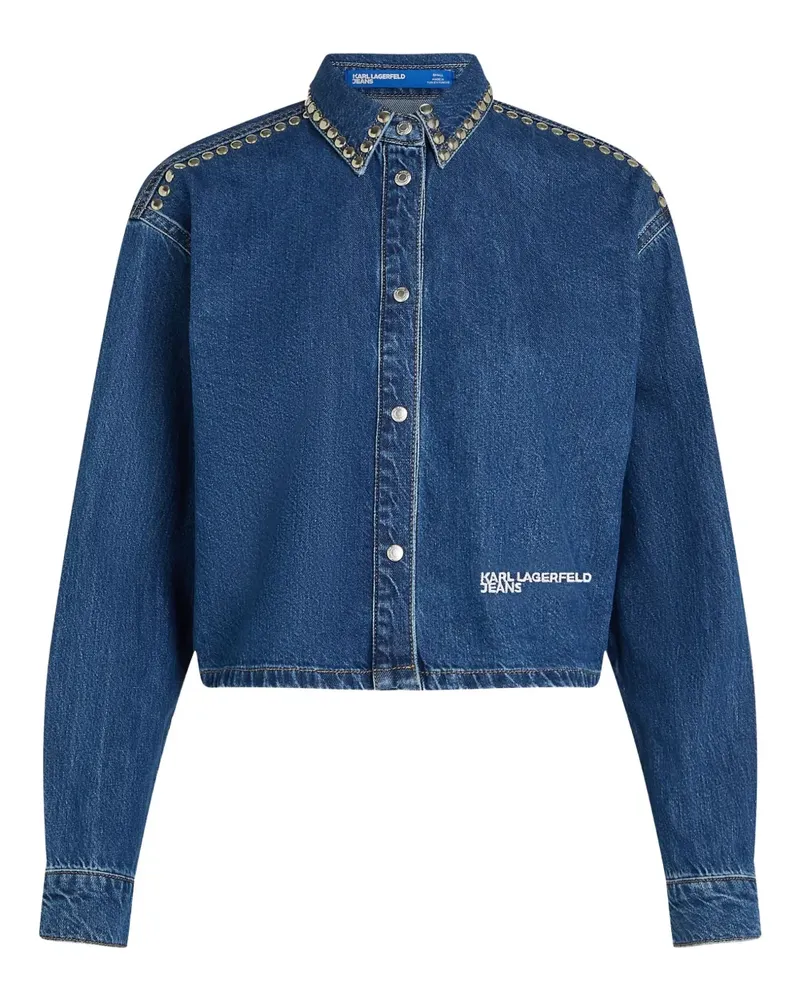 Karl Lagerfeld Jeanshemd mit Nieten - Blau Blau