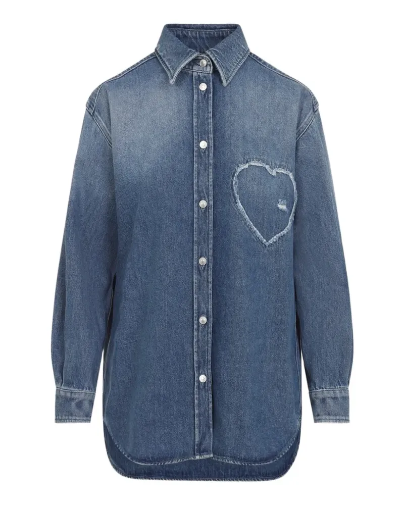 Moschino T-Shirt mit Herz - Blau Blau