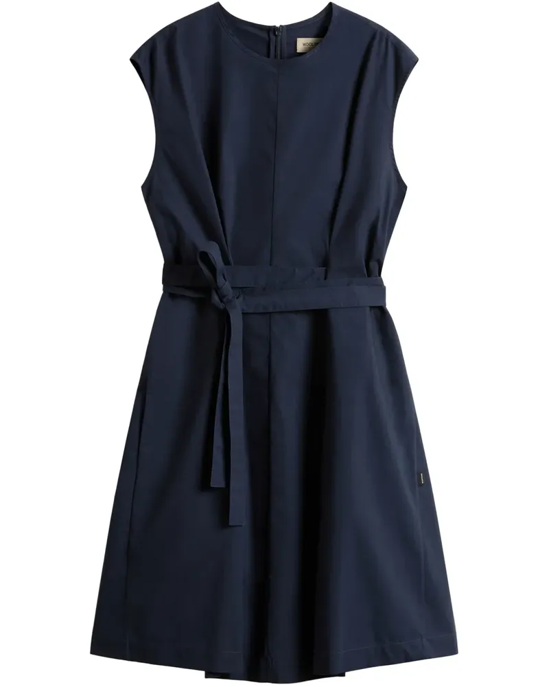 Woolrich Popelinekleid mit Gürtel - Blau Blau