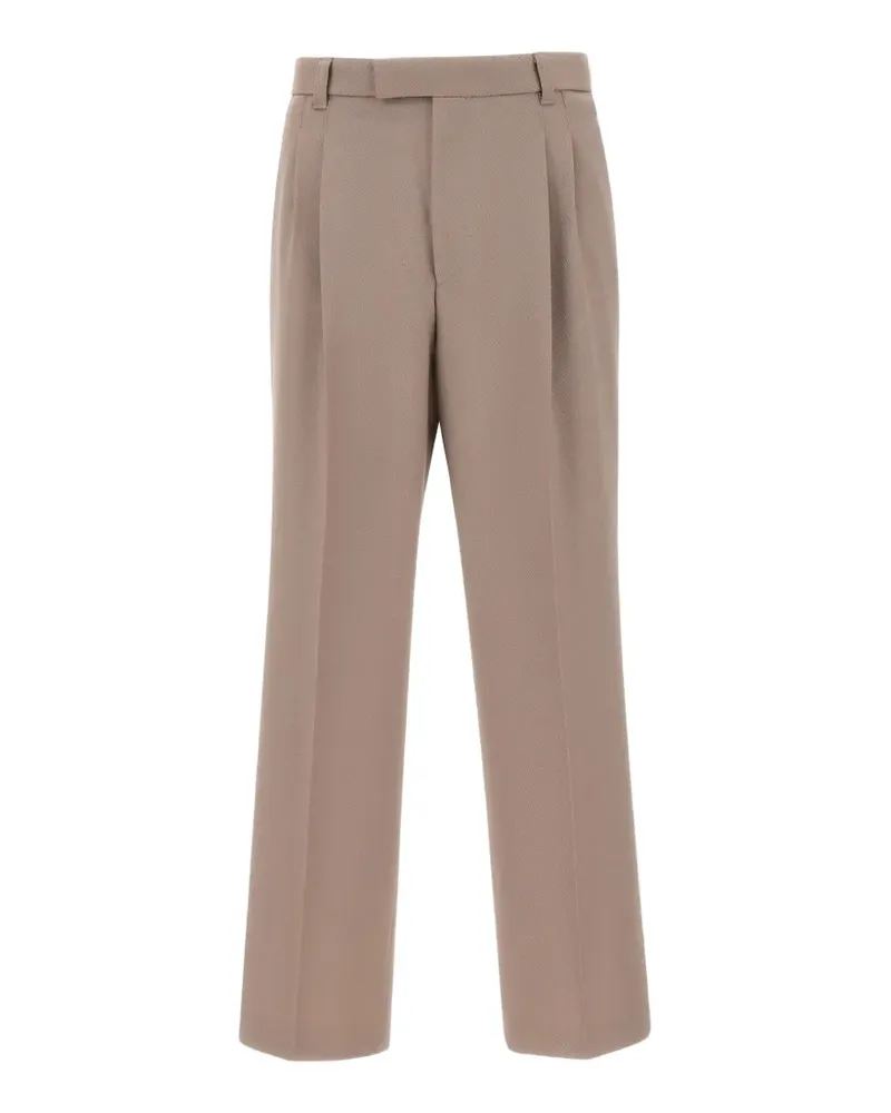 HUGO BOSS Lockere Hose aus bedruckter Schurwolle - Nude Nude