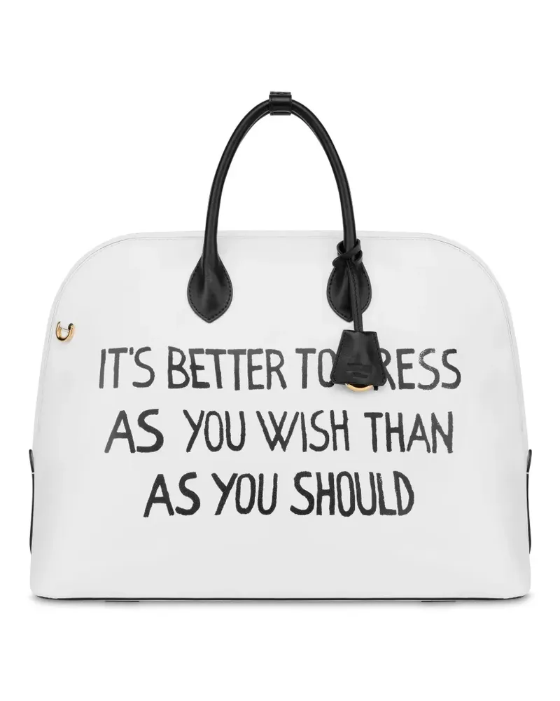 Moschino Shopper mit Logo-Print - Weiß Weiß