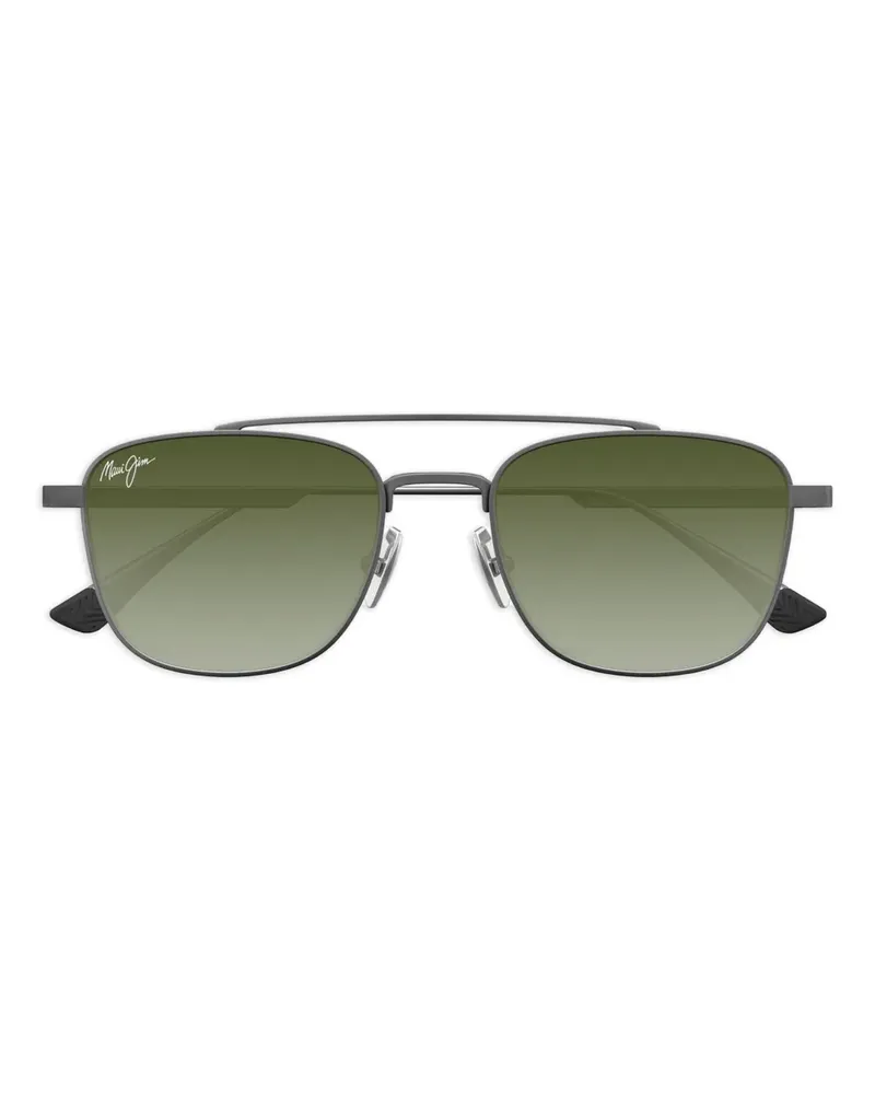 Maui Jim Eckige Sonnenbrille aus Titan - Schwarz Schwarz