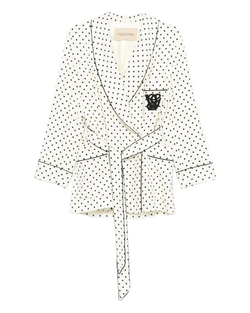 Valentino Garavani polka-dot belted blazer - Weiß Weiß