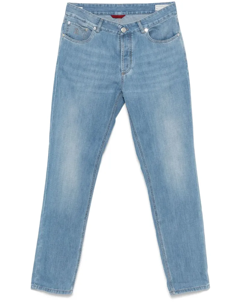Brunello Cucinelli Jeans mit umgeschlagenem Saum - C1470 DENIM CHIARO C1470