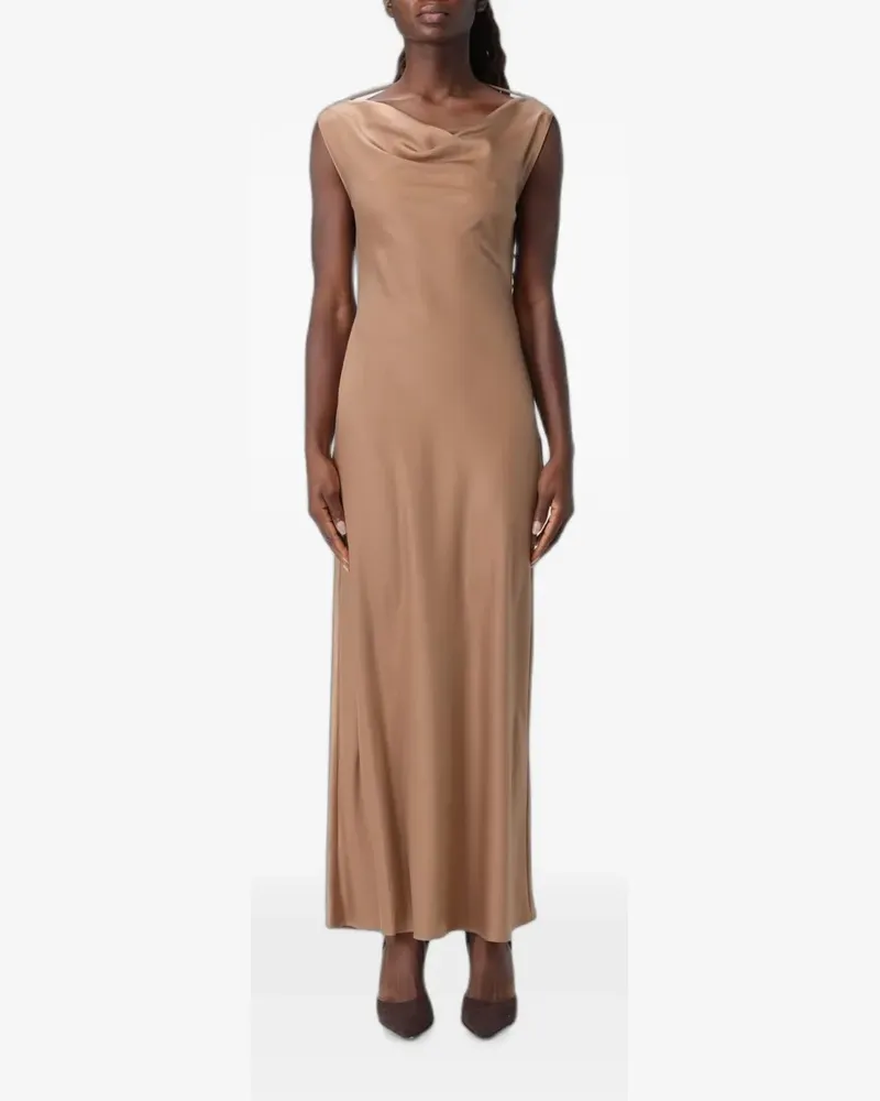 Hanita cowl-neck sleeveless maxi dress - Nude Nude