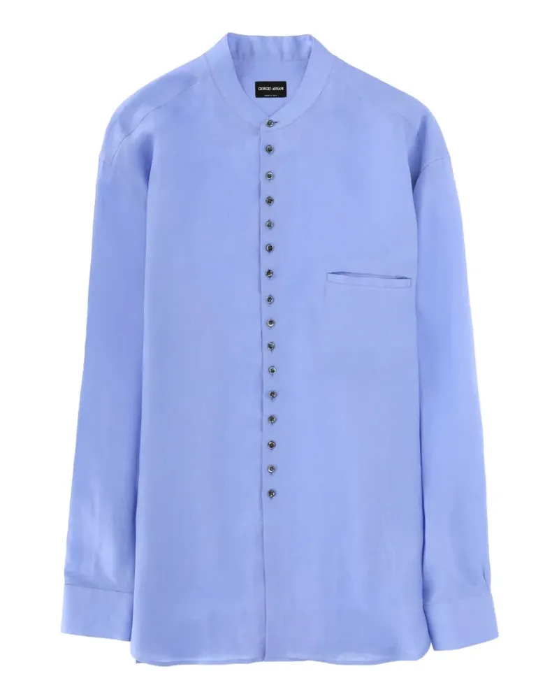 Giorgio Armani buttoned chest-pocket shirt - Blau Blau