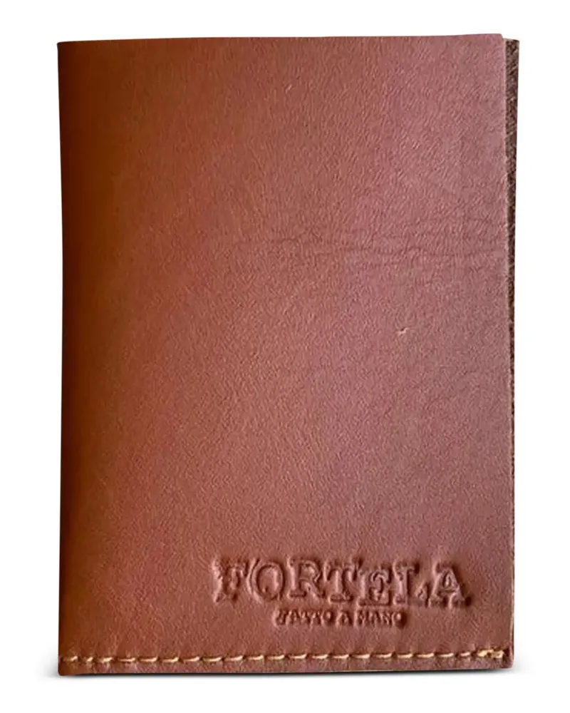 Fortela Portemonnaie mit Ziernähten - Braun Braun