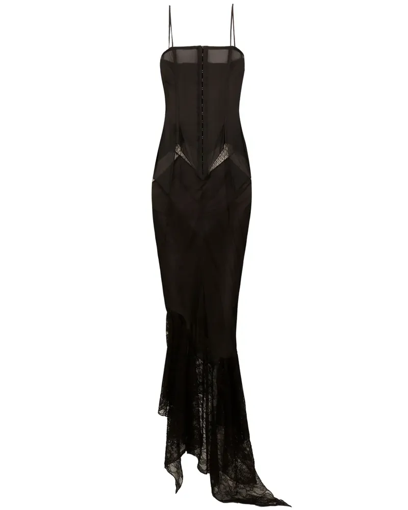 Dolce & Gabbana Transparentes Seidenkleid - Schwarz Schwarz
