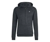 Hoodie mit Viertelreißverschluss - Grau