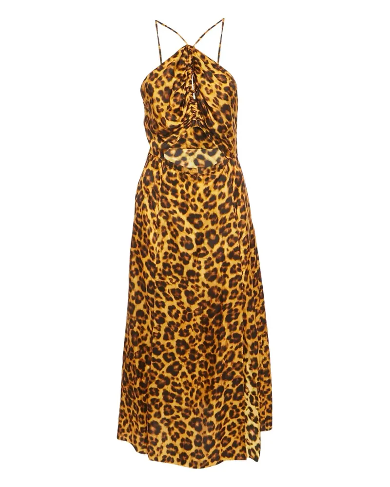 Sandro Kleid mit Leoparden-Print - Orange Orange