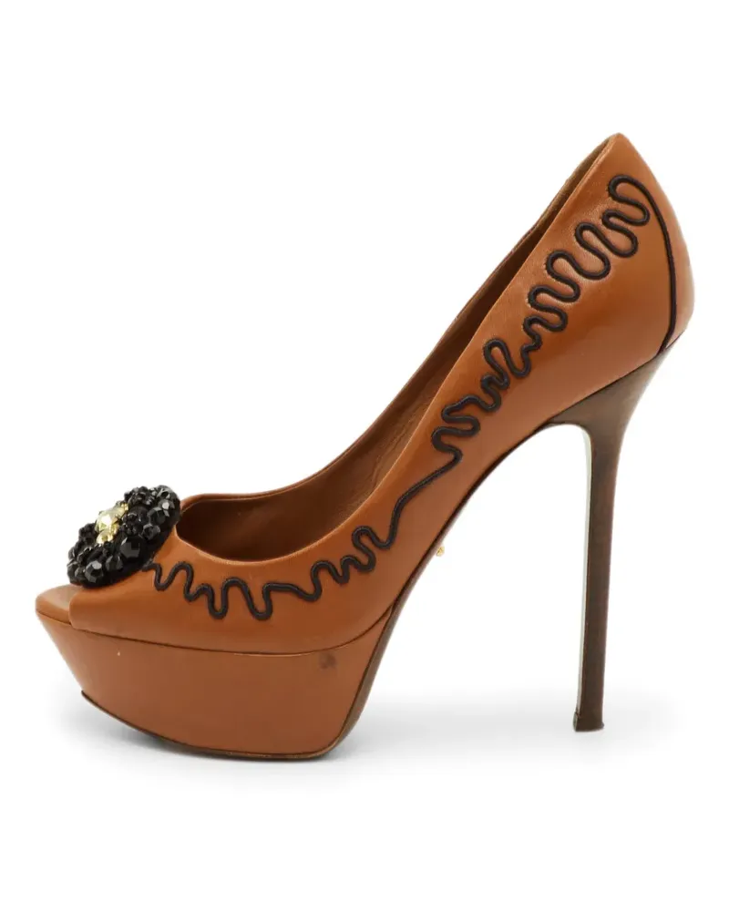 Sergio Rossi embellished peep-toe pumps - Braun Braun