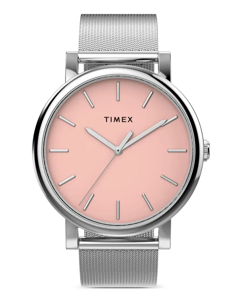 Timex Silberfarbene Armbanduhr mit Zifferblatt 38mm - Rosa Rosa
