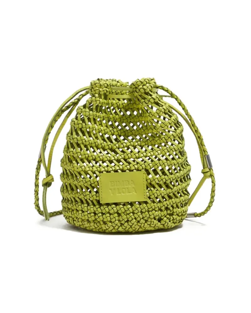 BIMBA Y LOLA Mini-Tasche aus geflochtenem Leder - Grün Grün