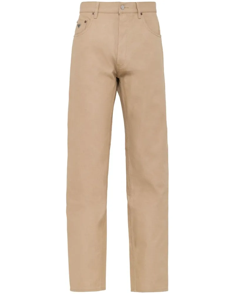 Prada Tief sitzende Straight-Leg-Jeans - Nude Nude