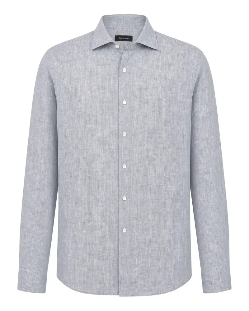 Tombolini marl-pattern spread-collar shirt - Blau Blau