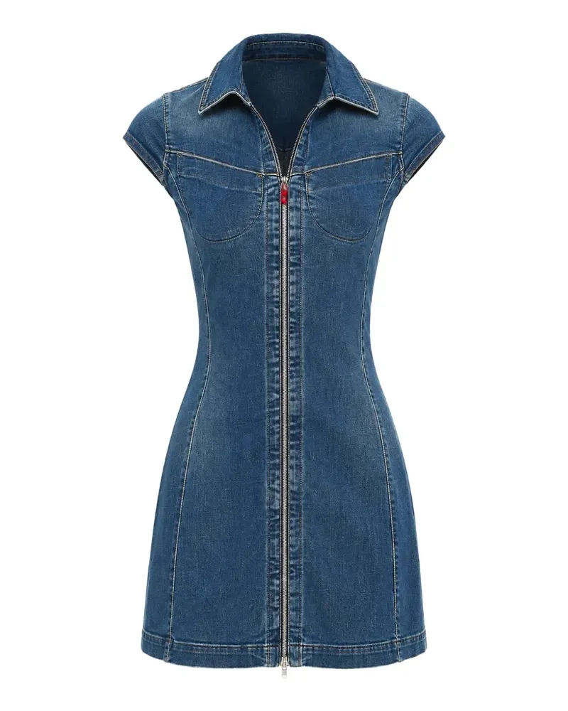 Diesel zip-up denim mini dress - Blau Blau