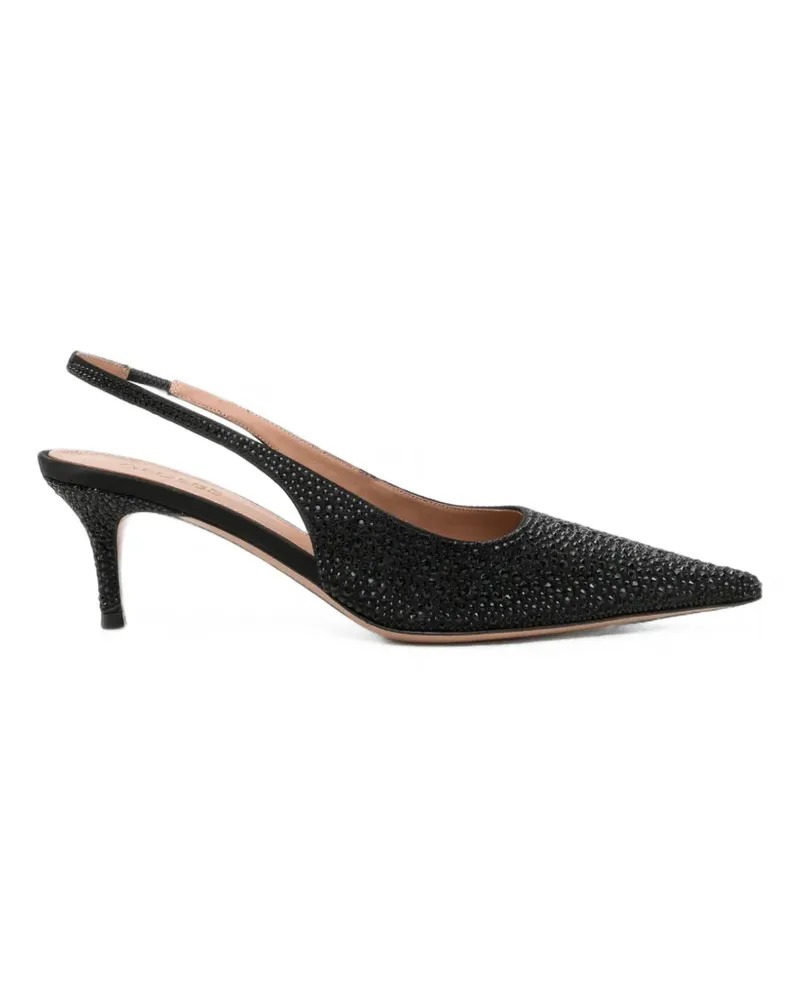 GEDEBE 60mm crystal-embellished slingback pumps - Schwarz Schwarz