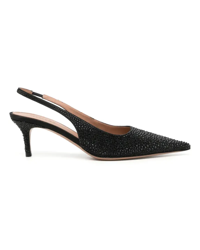 GEDEBE 60mm crystal-embellished slingback pumps - Schwarz Schwarz