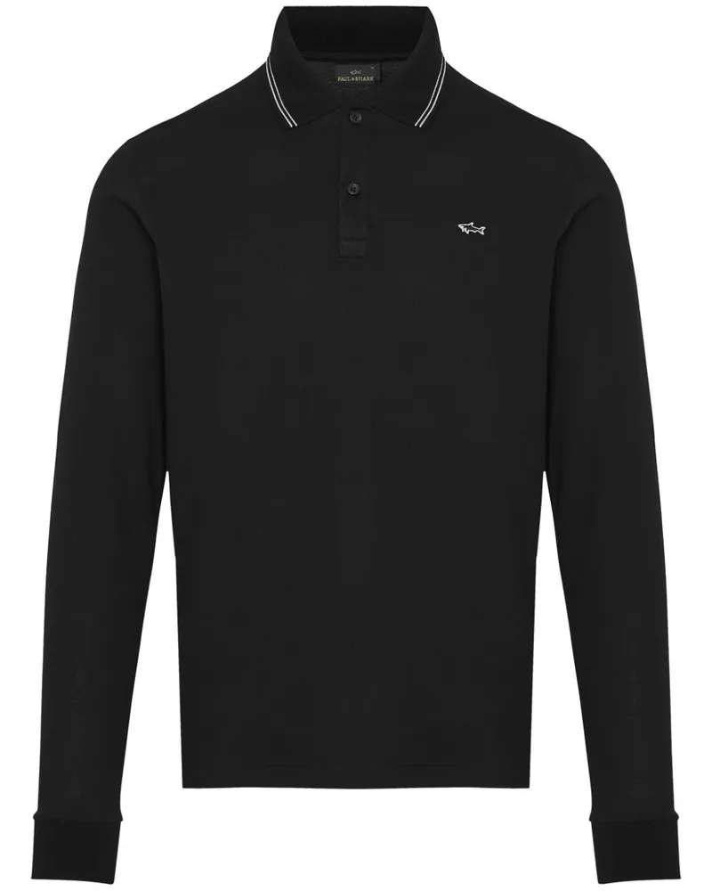 Paul & Shark Poloshirt mit Logo-Stickerei - Schwarz Schwarz