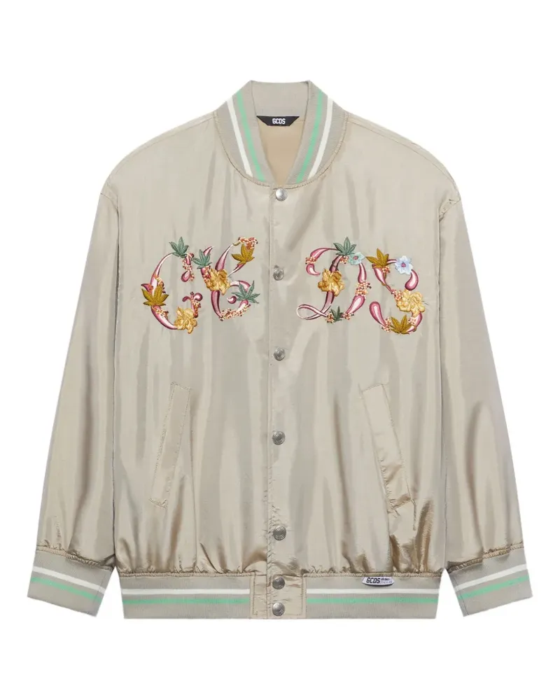 GCDS Bomberjacke mit Blumenstickerei - Nude Nude