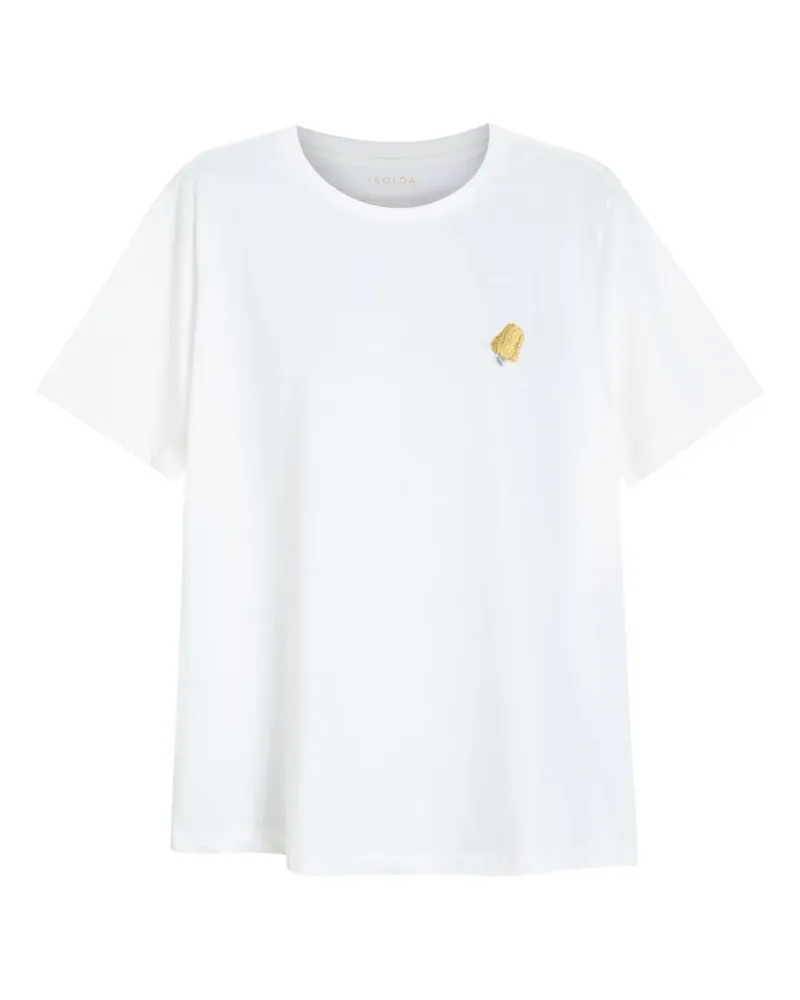 ISOLDA Besticktes Caju T-Shirt - Weiß Weiß