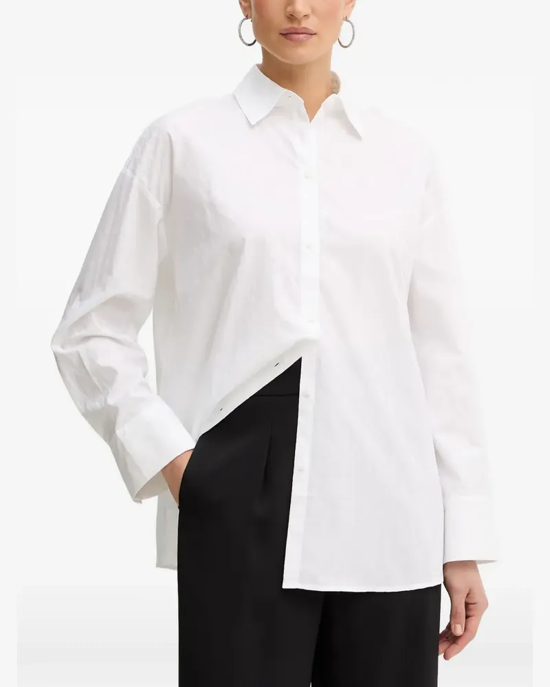 Armani Exchange logo-jacquard long-sleeve shirt - Weiß Weiß