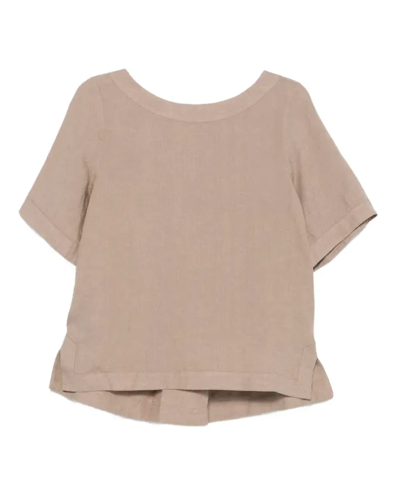 XACUS Fiamma box-pleat blouse - Braun Braun