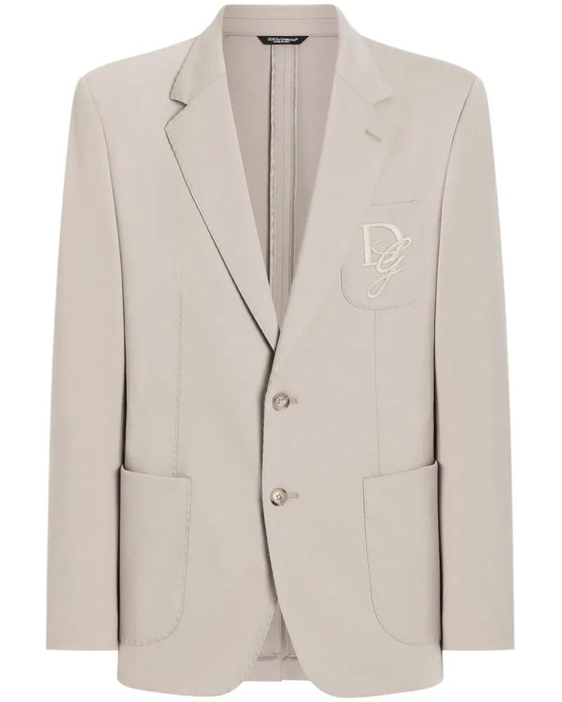 Dolce & Gabbana Sakko mit Logo-Stickerei - Nude Nude