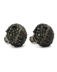 Ferragamo Pine Cone Ohrringe mit Strass Schwarz